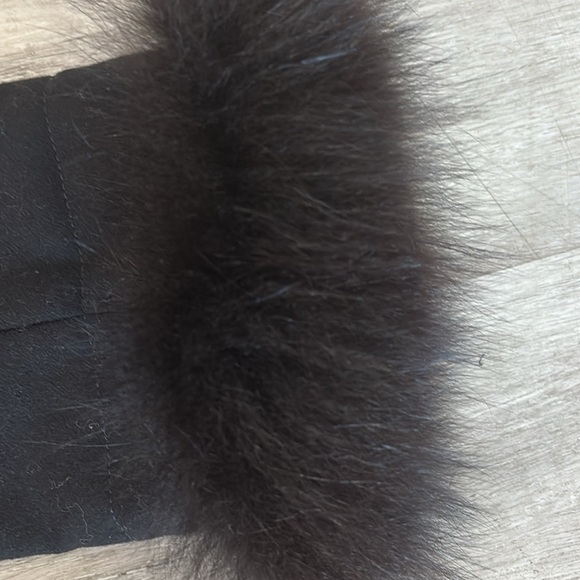 Paule Ka Vintage Wool Jacket button Wrap Coat Sz 40/Medium Fox fur trim - Picture 8 of 10